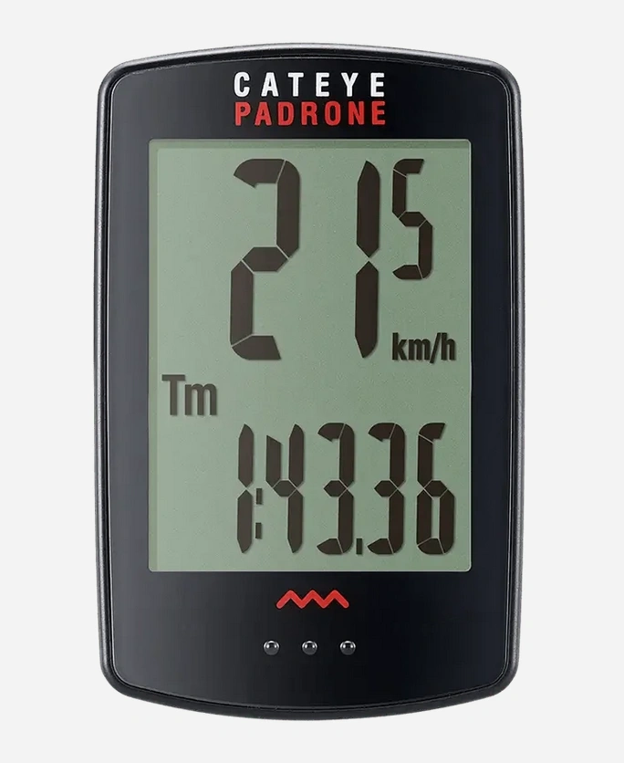 Cateye Padrone Negro Retroiluminado: Velocímetro Elegante, Noche Segura, Pedalear con Estilo.